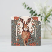 Nieuwsgierige Haas William Morris geïnspireerd blo (Staand voorkant)