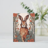 Nieuwsgierige haas William Morris geïnspireerd Flo Briefkaart (Staand voorkant)