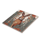 Nieuwsgierige haas William Morris geïnspireerd Flo Tegeltje (Zijkant)