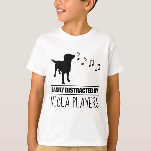 Nieuwsgierige hond gemakkelijk verstoord door Viol T-shirt (Voorkant)