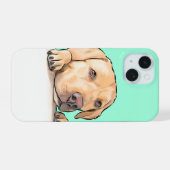 Nieuwsgierige Hond iPhone 15 Case (Achterkant horizontaal)