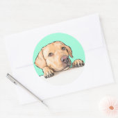 nieuwsgierige hond ronde sticker (Envelop)