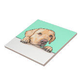 nieuwsgierige hond tegeltje (Zijkant)