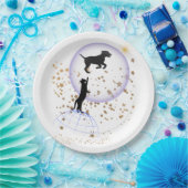 Nieuwsgierige kat en hond papieren bordje (Feest)