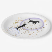 Nieuwsgierige kat en hond papieren bordje (Gekanteld)