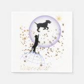 Nieuwsgierige kat en hond servet (Voorkant)