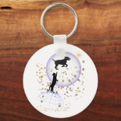 Nieuwsgierige kat en hond sleutelhanger (Voorkant)