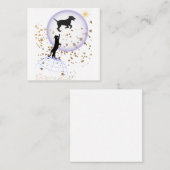 Nieuwsgierige kat en hond vierkante visitekaartje (Voorkant / Achterkant)