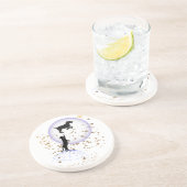 Nieuwsgierige kat en hond zandsteen onderzetter (Zijkant)