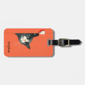 Nieuwsgierige Kat Kijkt Bagagelabel (Voorkant horizontaal)
