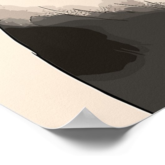 Nieuwsgierige kat met een bloem poster (Hoek)