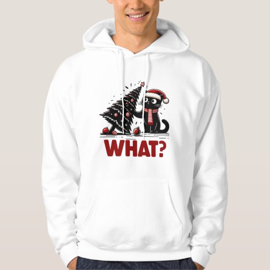 Nieuwsgierige kat met kerst hoodie (Voorkant)