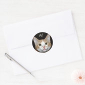 nieuwsgierige kat ronde sticker (Envelop)