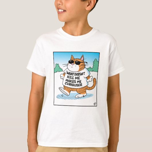 Nieuwsgierige Kat T-shirt (Voorkant)