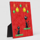 NIEUWSGIERIGE KATTEN MET KERST FOTOPLAAT (Zijkant)