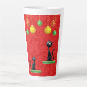 NIEUWSGIERIGE KATTEN OP KERST Latte Mok (Voorkant)