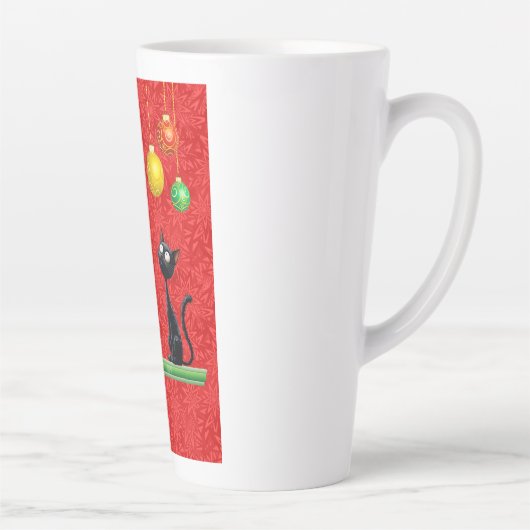 NIEUWSGIERIGE KATTEN OP KERST Latte Mok (Rechts)