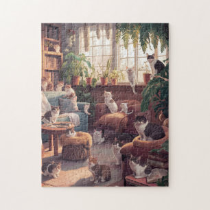 Nieuwsgierige katten puzzel legpuzzel