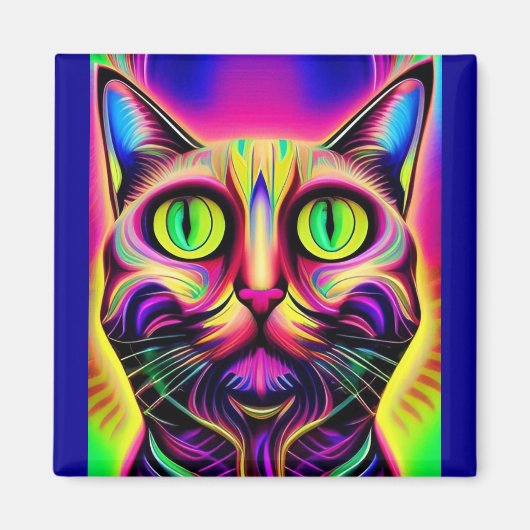 nieuwsgierige kattenmagneet magneet (Voorkant)