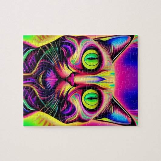 nieuwsgierige kattenpuzzel legpuzzel (Horizontaal)