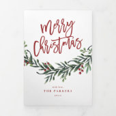 Nieuwsgierige kerstfoto Tri-Fold Kaart (Cover)