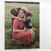 Nieuwsgierige kerstfoto Tri-Fold Kaart (Binnenzijde eerst)