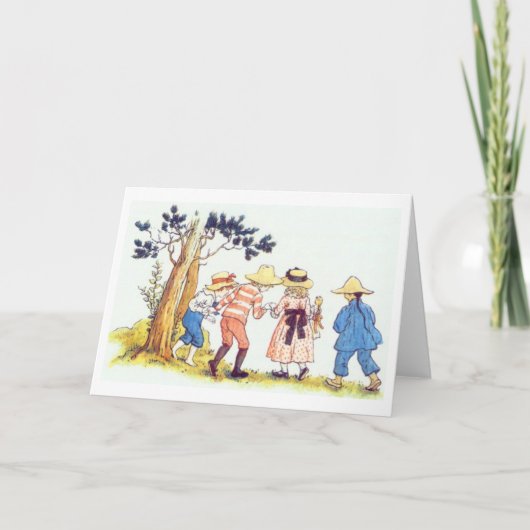 Nieuwsgierige kinderen, Wenskaart Kaart (Voorkant)