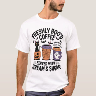 Nieuwsgierige koffie Halloween T-shirt