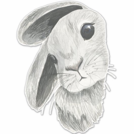 Nieuwsgierige Konijn Baby Kamer Decoratie Sticker (Voorkant)