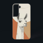 Nieuwsgierige lama minimalistische telefoonhoes samsung galaxy hoesje<br><div class="desc">Een merkwaardige kleine lama pop op met een innemende expressie in een strakke en speelse illustratie - eenvoudig,  modern en schattig.</div>