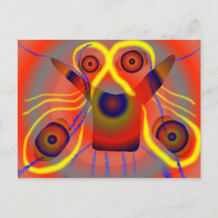 Nieuwsgierige leeuwengond briefkaart