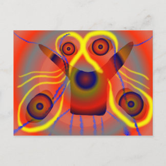 Nieuwsgierige leeuwengond briefkaart