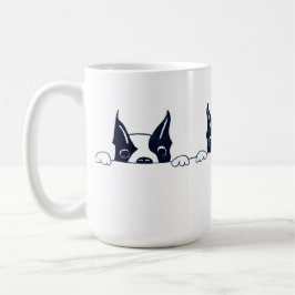 Nieuwsgierige mok van hondenkoffie