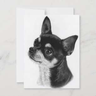 Nieuwsgierige Ogen - Handgeschilderde Chihuahua Briefkaart
