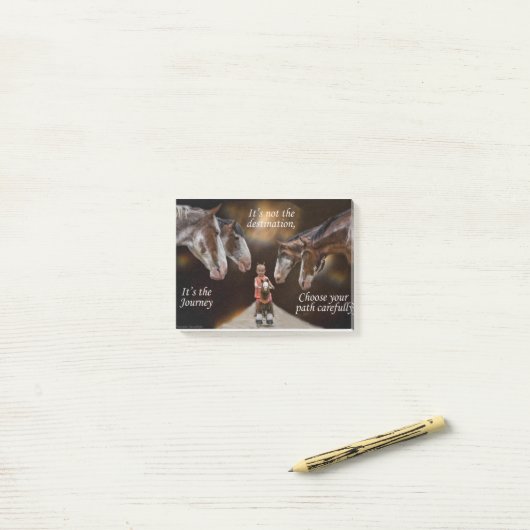 Nieuwsgierige paarden post-it® notes (Op bureau)