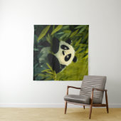 Nieuwsgierige Panda Bamboe Kijkje Wandkleed (In Situ (horizontaal))