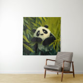 Nieuwsgierige Panda Bamboe Kijkje Wandkleed (In situ)