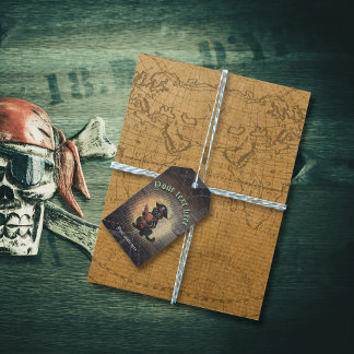 Nieuwsgierige piraat kat ontcijfert oude mysteries cadeaulabel