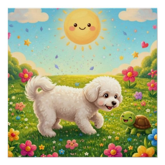 Nieuwsgierige Pup Perfect Poster (Voorkant)