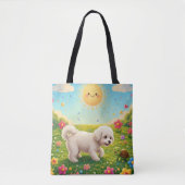Nieuwsgierige Pup Tote Bag (Voorkant)