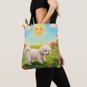 Nieuwsgierige Pup Tote Bag (Dichtbij)