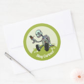 Nieuwsgierige Robot ziet zijn eerste vlindervliege Ronde Sticker (Envelop)