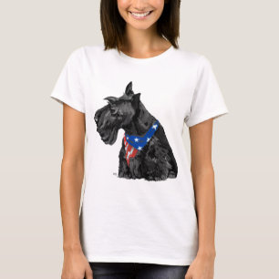 Nieuwsgierige Schotse Terrier Patriottisch T-shirt