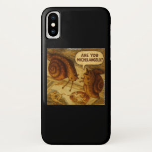 Nieuwsgierige Slak & Michelangelo Parodie Cartoon  Case-Mate iPhone Case