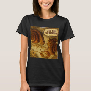 Nieuwsgierige Slak & Michelangelo Parodie Cartoon T-shirt