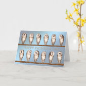 Nieuwsgierige uilen Vaderdag kaart. Kaart (Gele Bloem)