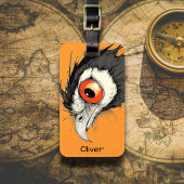 Nieuwsgierige vogel bagagelabel