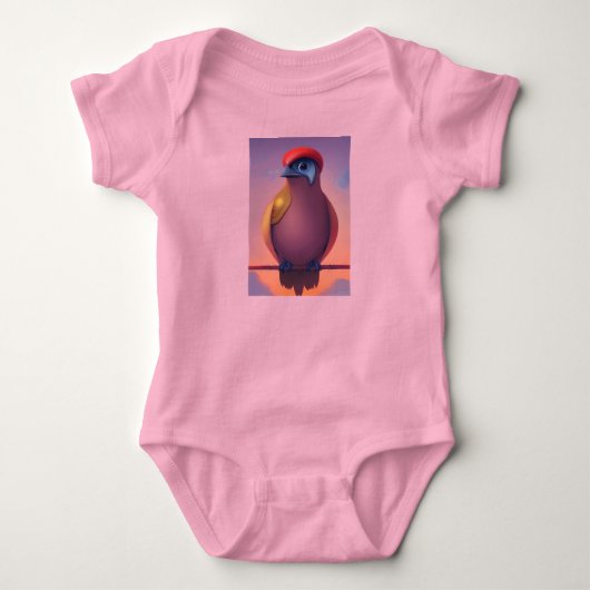 Nieuwsgierige vogel romper (Voorkant)