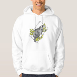 Nieuwsgierige Wasbeer en Limpgroen Loof - Gravure Hoodie