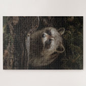 Nieuwsgierige Wasbeer In Het Bos Dier Legpuzzel (Horizontaal)